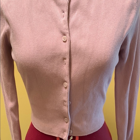 Zara Pink Ribbed Long Sleeve Top - Picture 2 of 9